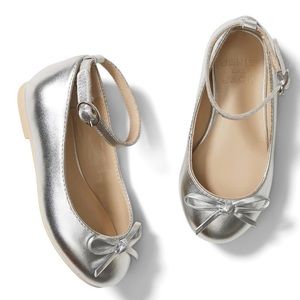 Janie and Jack - METALLIC ANKLE STRAP BOW BALLET FLAT